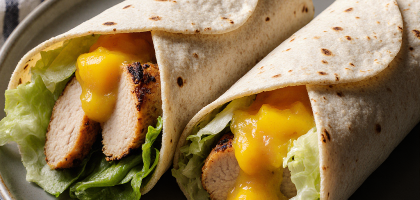 Four-Ingredient Caribbean Chicken Wraps
