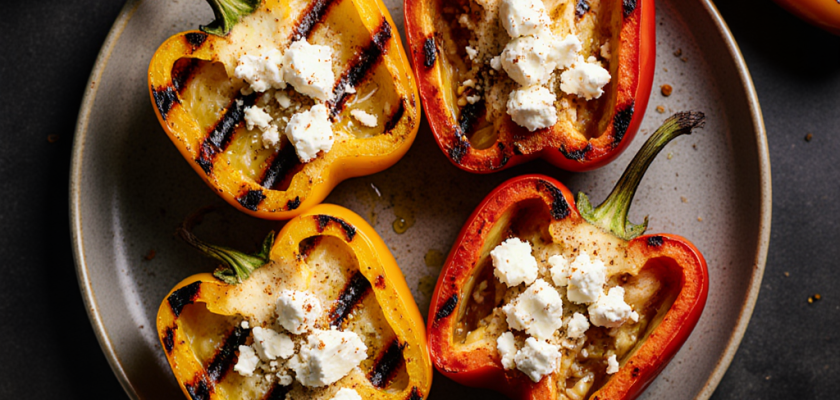 Four-Ingredient Moroccan Spiced Grilled Peppers with Feta
