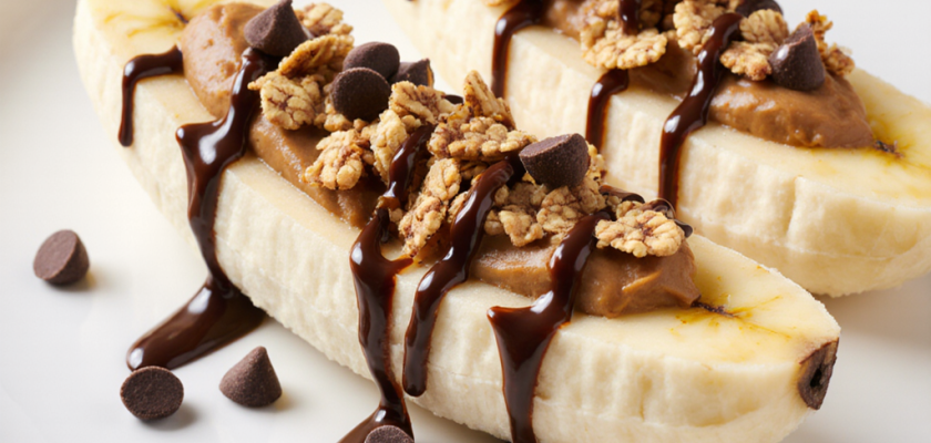 Four-Ingredient Peanut Butter Banana Boats