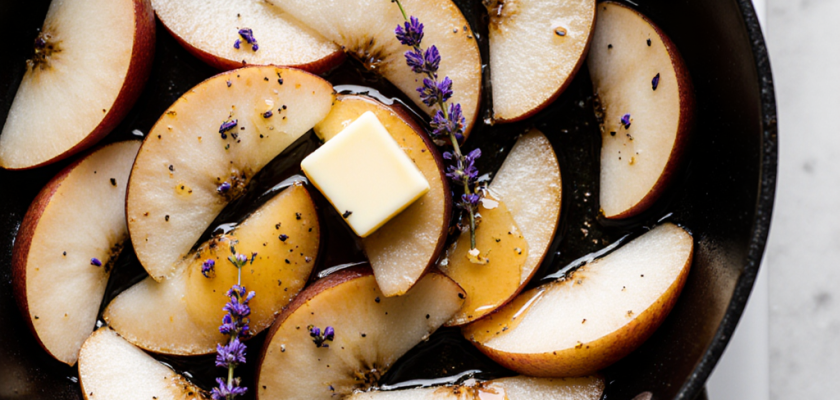 Four-Ingredient Sautéed Pears with Honey and Lavender
