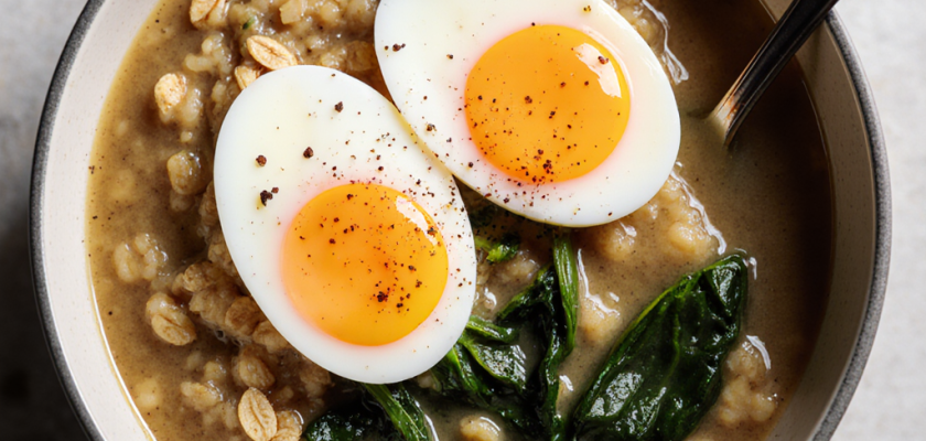Four-Ingredient Savory Oatmeal Bowl