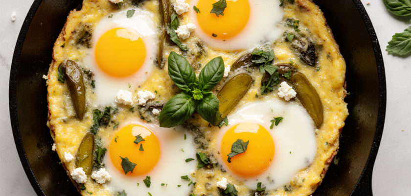 Four-Ingredient Savory Pickled Vegetable Frittata