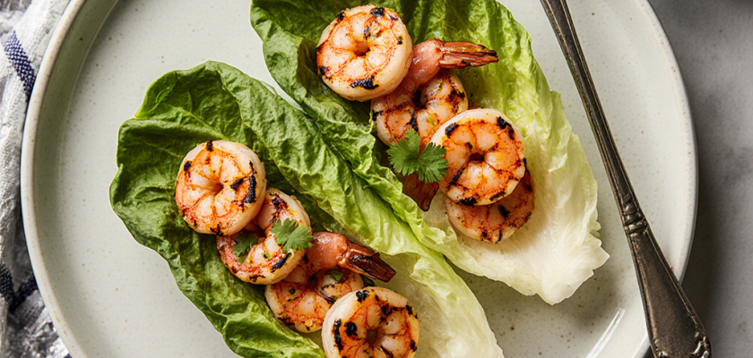 Four-Ingredient Thai Broiled Shrimp Lettuce Wraps
