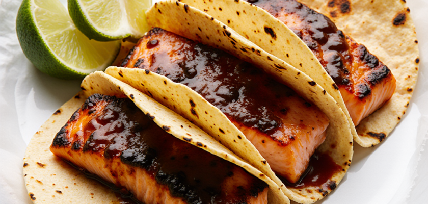 Four-Ingredient Chipotle Lime Salmon Tacos