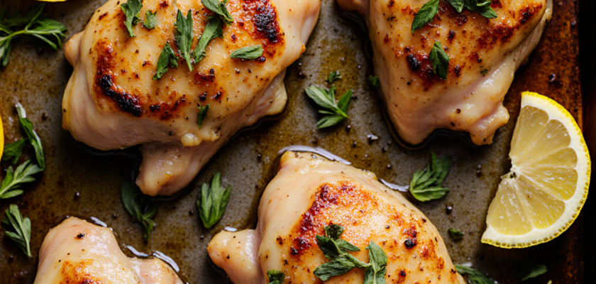 Four-Ingredient Greek Roasted Chicken Thighs