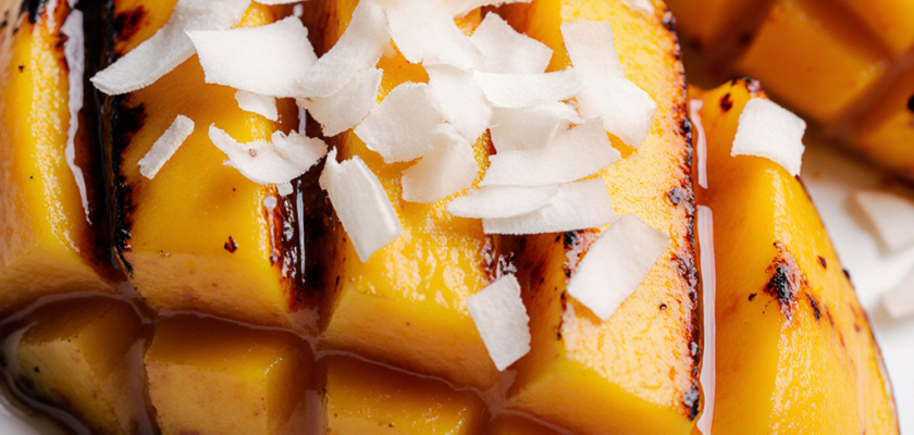 Four-Ingredient Grilled Mango Coconut Delight
