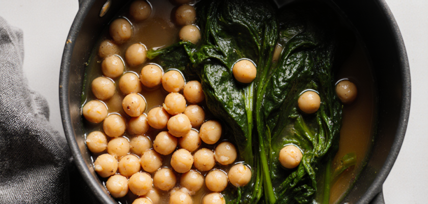Four-Ingredient Moroccan Poached Chickpeas