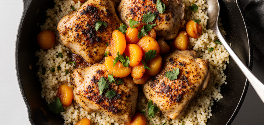 Four-Ingredient Moroccan Spiced Chicken with Apricot Couscous