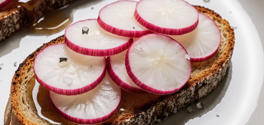 Four-Ingredient Pickled Radish Tartines
