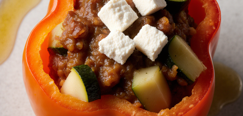 Four-Ingredient Ratatouille-Stuffed Sweet Peppers