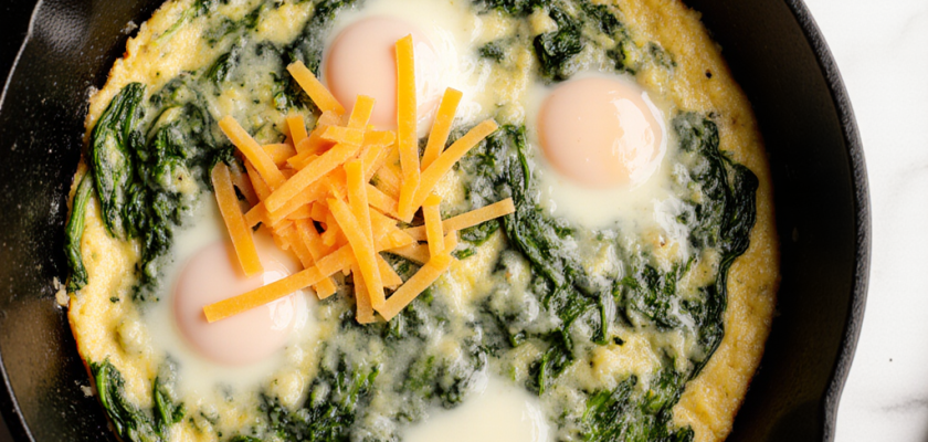 Four-Ingredient Savory Spinach and Cheese Frittata