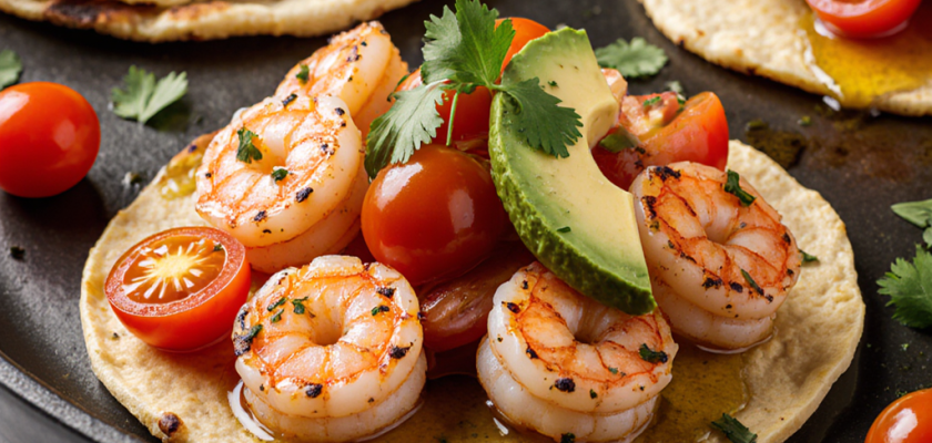 Four-Ingredient Spanish-Style Marinated Shrimp Tostadas