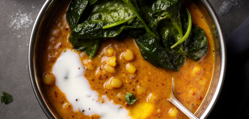 Four-Ingredient Steamed Masoor Dal with Spinach