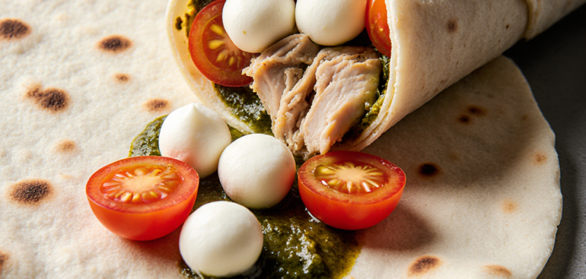 Four-Ingredient Caprese Chicken Wraps