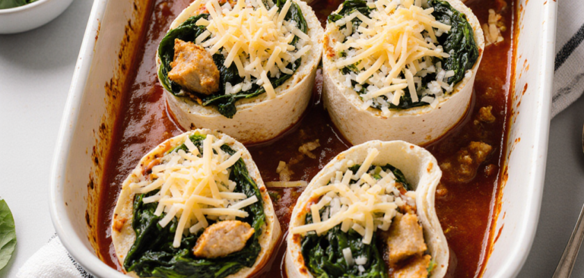 Four-Ingredient Chicken Enchilada Wraps