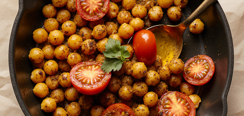 Four-Ingredient Masala Roasted Chickpeas