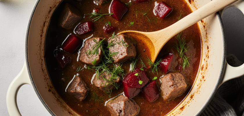 Four-Ingredient Pickled Beet and Lamb Stew