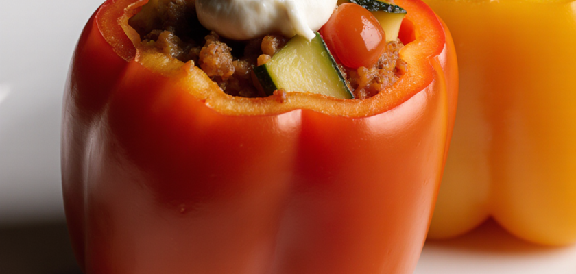 Four-Ingredient Ratatouille-Stuffed Peppers