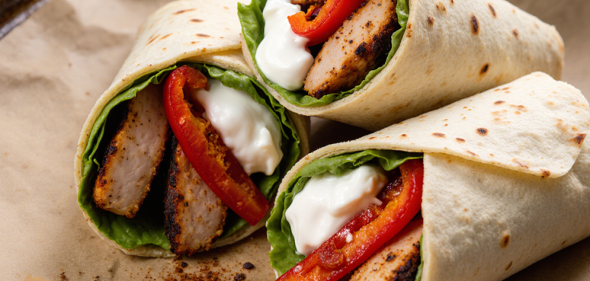 Four-Ingredient Spanish Chicken Wraps