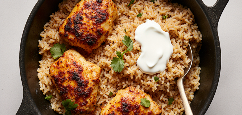 Four-Ingredient Spiced Chicken with Rice