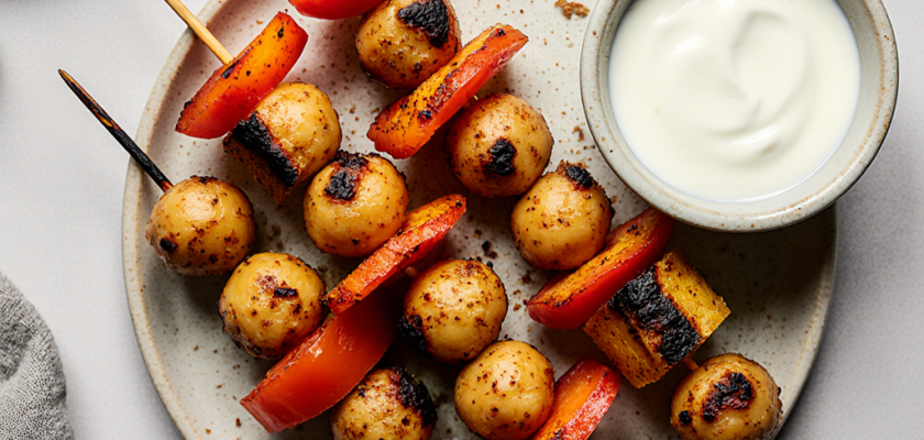 Four-Ingredient Spiced Chickpea Skewers