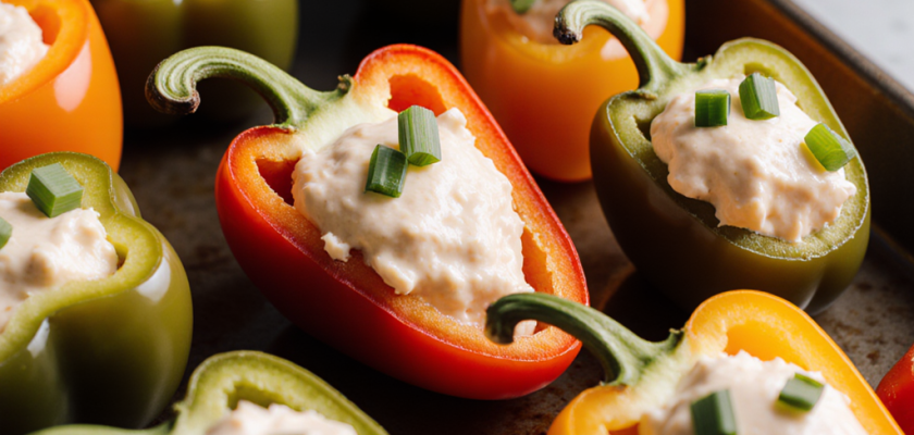 Four-Ingredient Spicy Cream Cheese-Stuffed Mini Peppers
