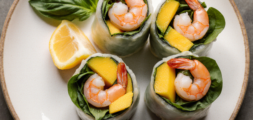 Four-Ingredient Thai Mango Basil Rolls