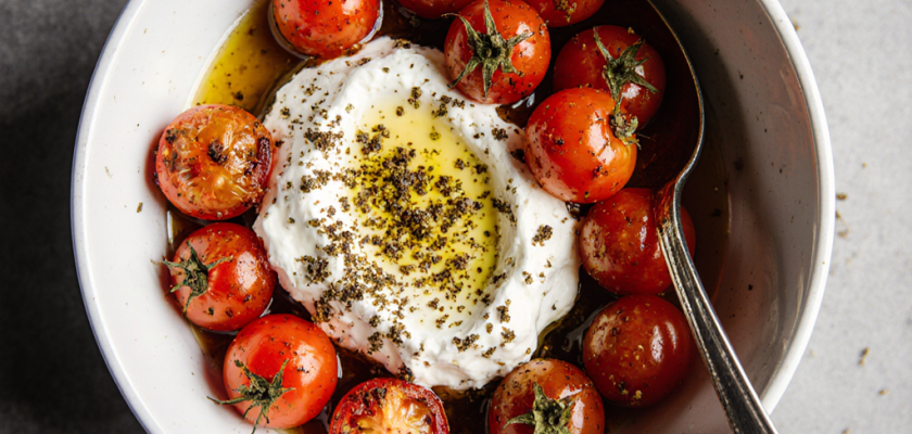 Four-Ingredient Za'atar Roasted Tomatoes with Labneh