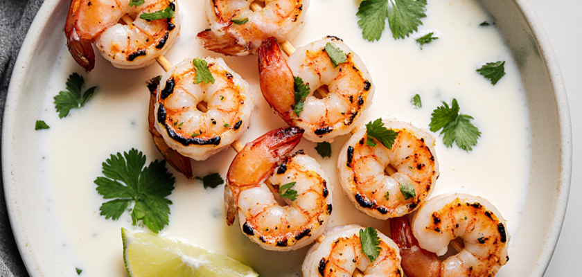 Four-Ingredient Grilled Coconut Lime Shrimp Skewers