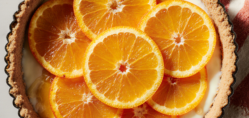 Four-Ingredient Roasted Orange Almond Tart