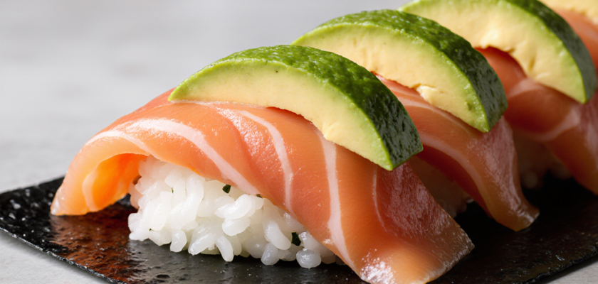 Four-Ingredient Salmon Avocado Sushi Rolls