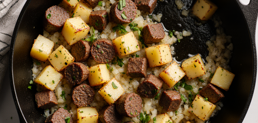 Four-Ingredient Savory Black Pudding Hash