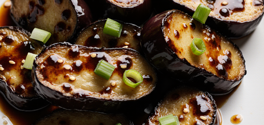 Four-Ingredient Smoked Miso Eggplant Bites