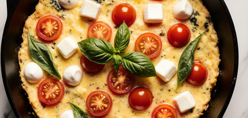 Four-Ingredient Baked Cherry Tomato & Mozzarella Frittata