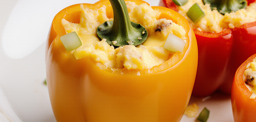 Four-Ingredient Breakfast Stuffed Bell Peppers