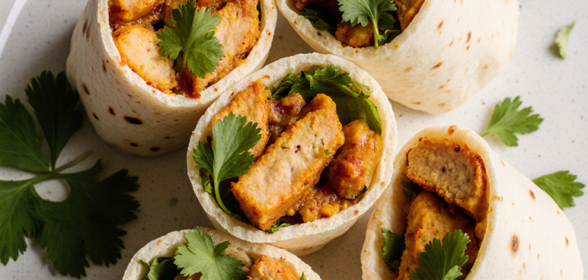 Four-Ingredient Chicken Tikka Rolls