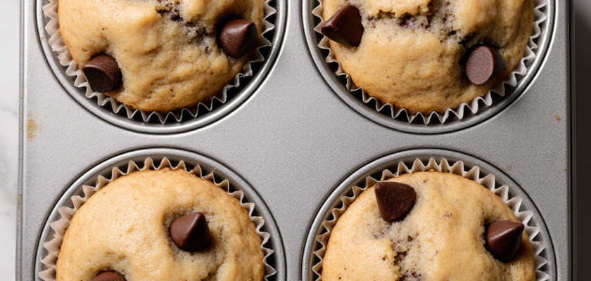 Four-Ingredient Chocolate Chip Muffins