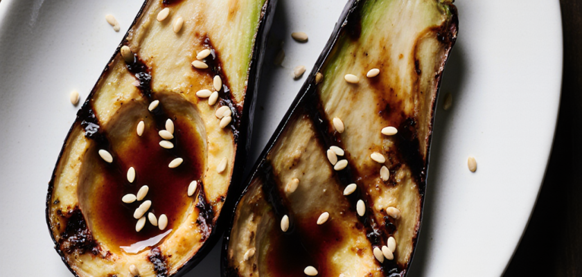 Four-Ingredient Grilled Miso Glazed Eggplant