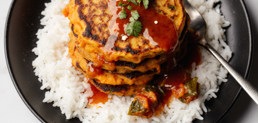 Four-Ingredient Kimchi Pancake Stack