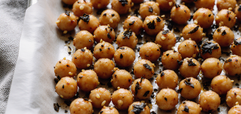 Four-Ingredient Miso Roasted Chickpeas