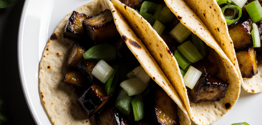 Four-Ingredient Miso-Glazed Eggplant Tacos