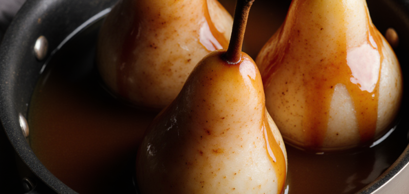 Four-Ingredient Poached Cajeta Pears