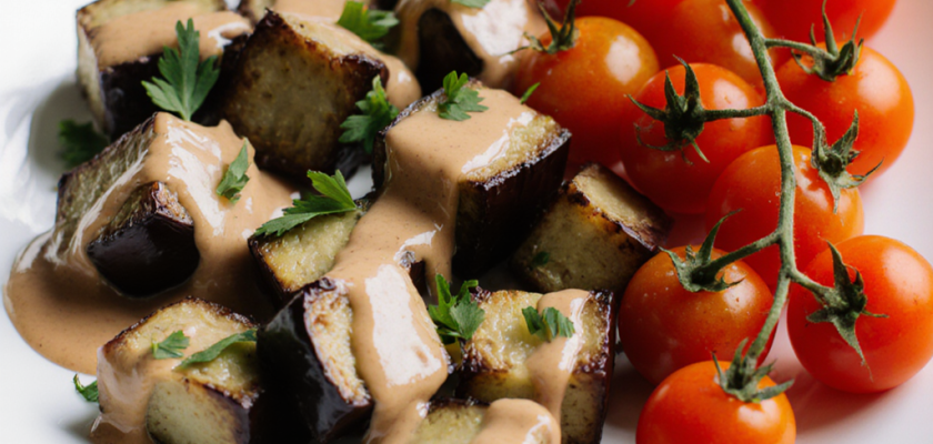 Four-Ingredient Poached Spiced Eggplant Bites