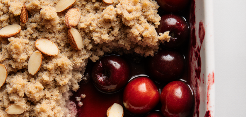 Four-Ingredient Roasted Cherry Almond Crumble