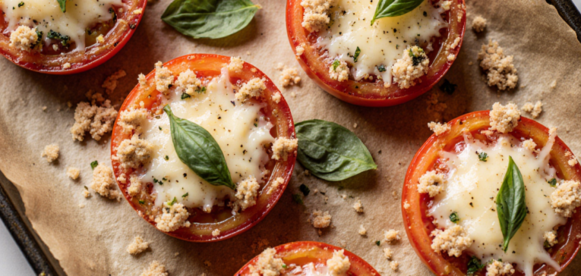 Four-Ingredient Savory British Broiled Tomato Tarts