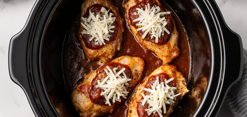 Four-Ingredient Slow-Cooked Chicken Tacos