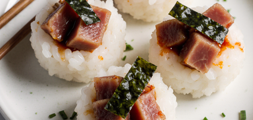 Four-Ingredient Spicy Tuna Sushi Bites