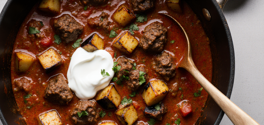 Four-Ingredient Turkish Spiced Lamb and Eggplant Stew