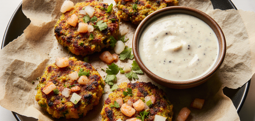 Four-Ingredient Baked Acarajé with Dipping Sauce