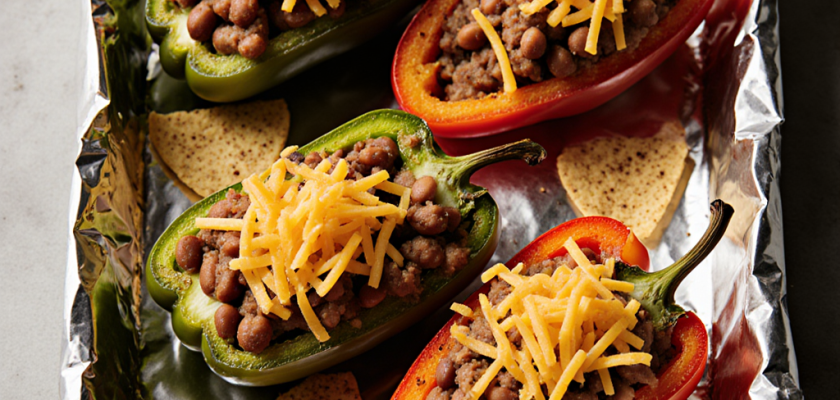 Four-Ingredient Broiled Mini Bell Pepper Nachos